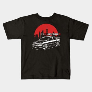 Lancer Evolution VII - Red & White Print Kids T-Shirt